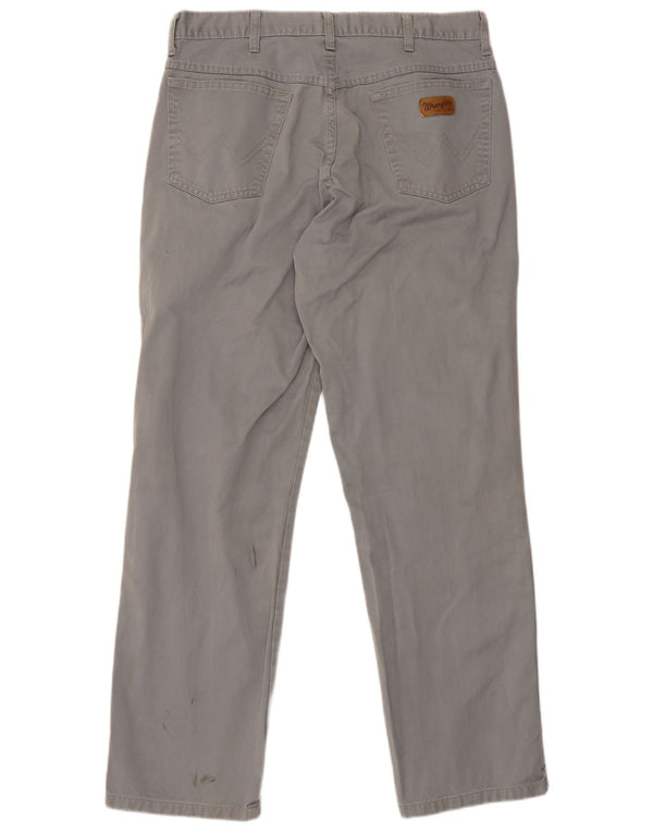 Pantalones Wrangler Mujer Rectos Casuales W32 L31 Gris Clásico