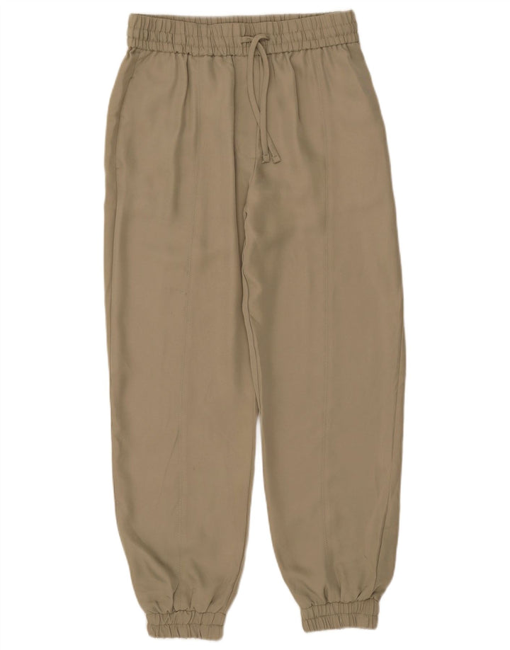 Zara Mujer Joggers Pantalones Casuales Medianos W28 L26 Poliéster Caqui