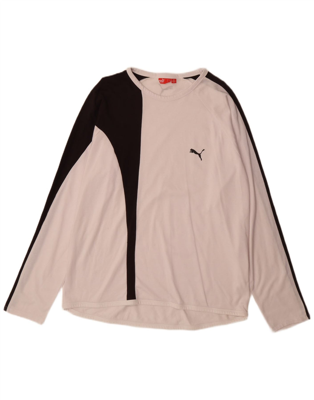 Puma Camiseta de manga larga para hombre XL Blanco Colorblock