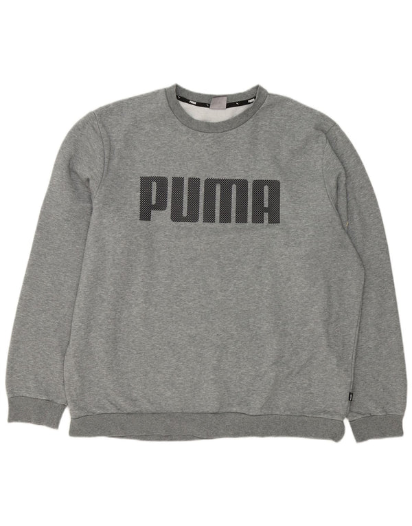 Puma Mens Graphic Sweatshirt Jumper 2XL Grey Flecked