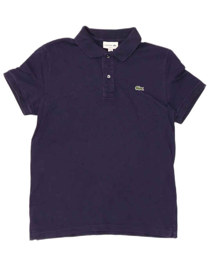 LACOSTE Polo ajustado para hombre talla 4 mediano algodón azul marino