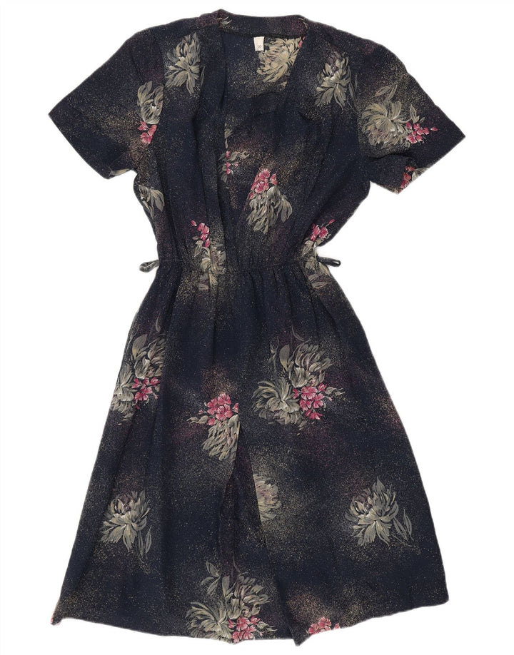 Conjunto de 2 piezas para mujer VINTAGE IT 50 XL Poliéster floral azul marino