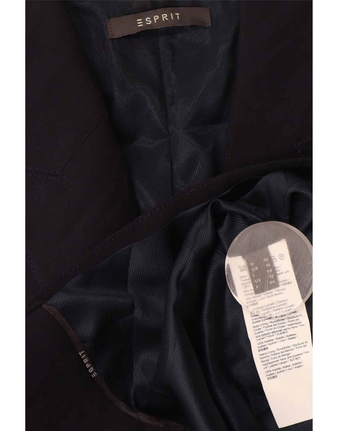 Esprit Chaqueta tipo blazer de 2 botones para mujer UK 46 Grande Poliéster azul marino