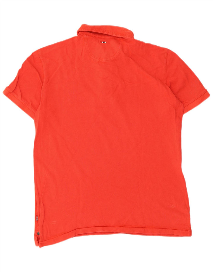 Napapijri Polo con gráfico geográfico para hombre Rojo mediano
