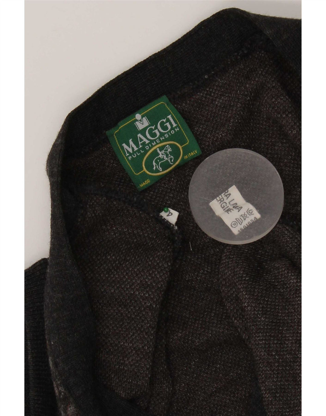Vintage hombres sin mangas Cardigan suéter medio gris geométrico lana virgen