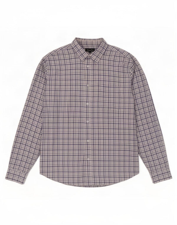 Camisa de franela para hombre James Pringle Poliéster a cuadros azules grandes