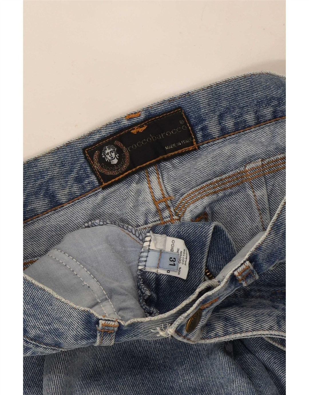 Vaqueros Roccobarocco Mujer Cropped W31 L25 Algodón Azul