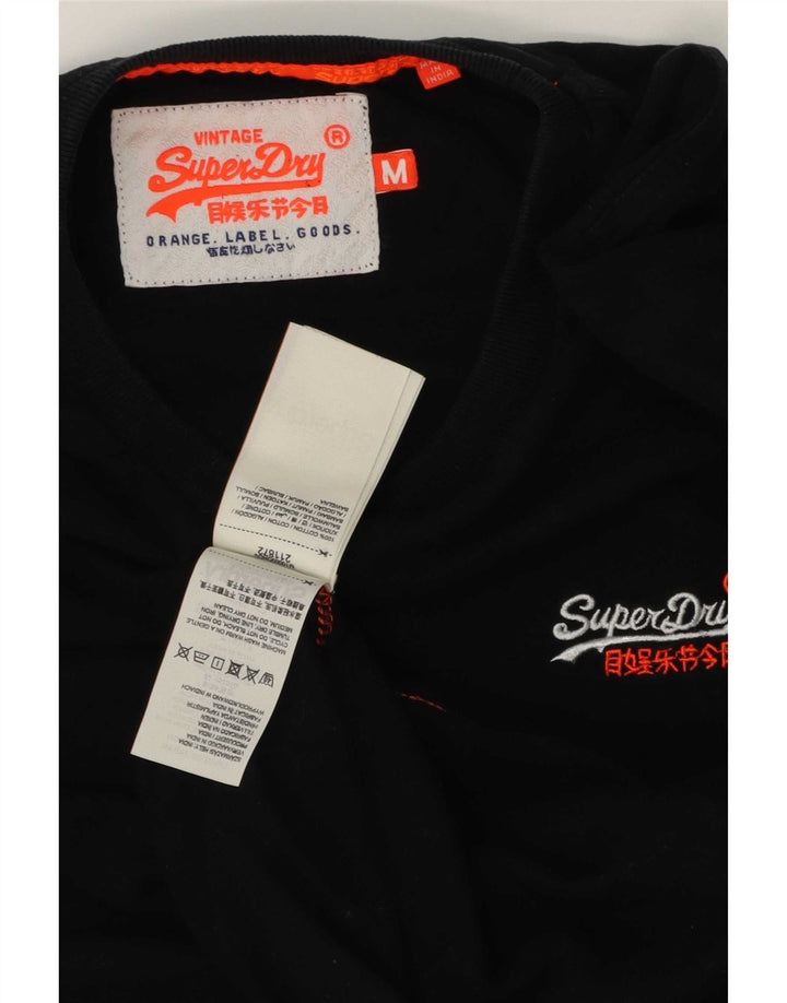 Superdry Camiseta para hombre Top Medium Black Cotton