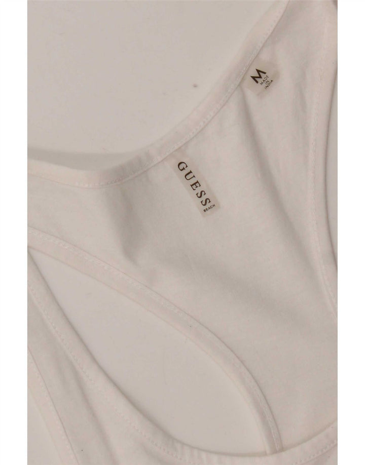 Guess Vestido de tirantes gráfico para mujer Reino Unido 12 Mediano Blanco