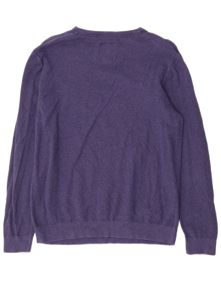 Jersey con cuello en V para hombre de Fat Face Algodón azul medio