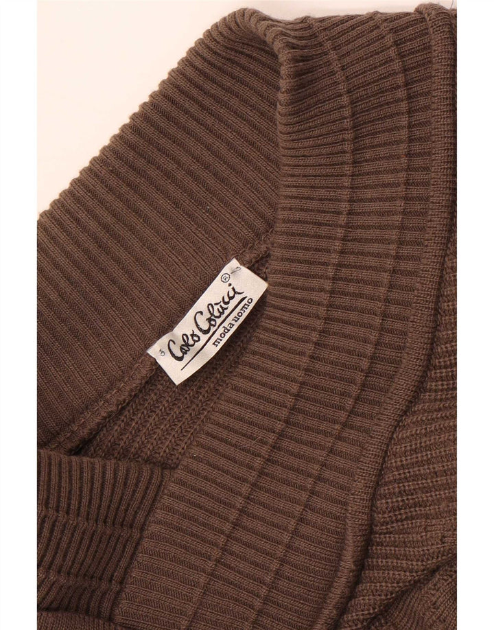 Carlo Colucci Jersey con cuello en V para hombre XL Marrón