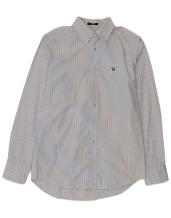 Camisa Gant Regular Fit para hombre Talla 37/38 15 Algodón a rayas azul pequeño