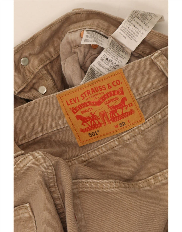Levi's Mens 501 Shorts De Mezclilla W32 Algodón Beige Medio