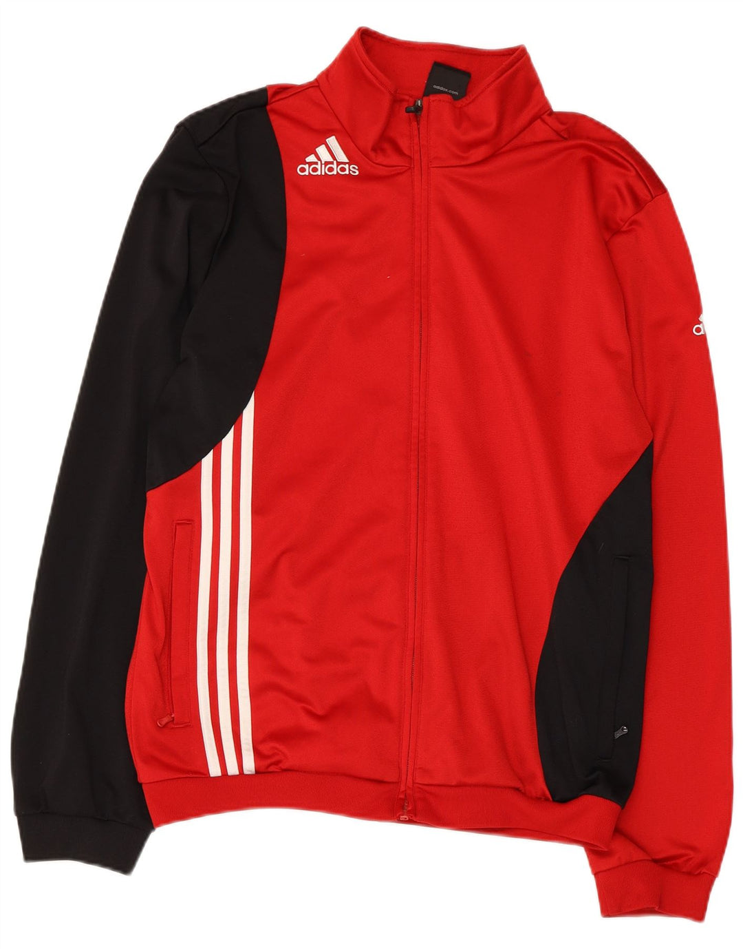 ADIDAS Chaqueta de chándal para hombre UK 40/42 Poliéster con bloques de color rojo mediano