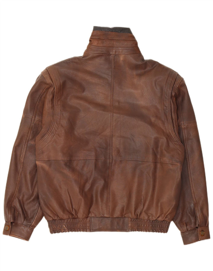 Chaqueta de cuero vintage para hombre Reino Unido 38 Marrón medio