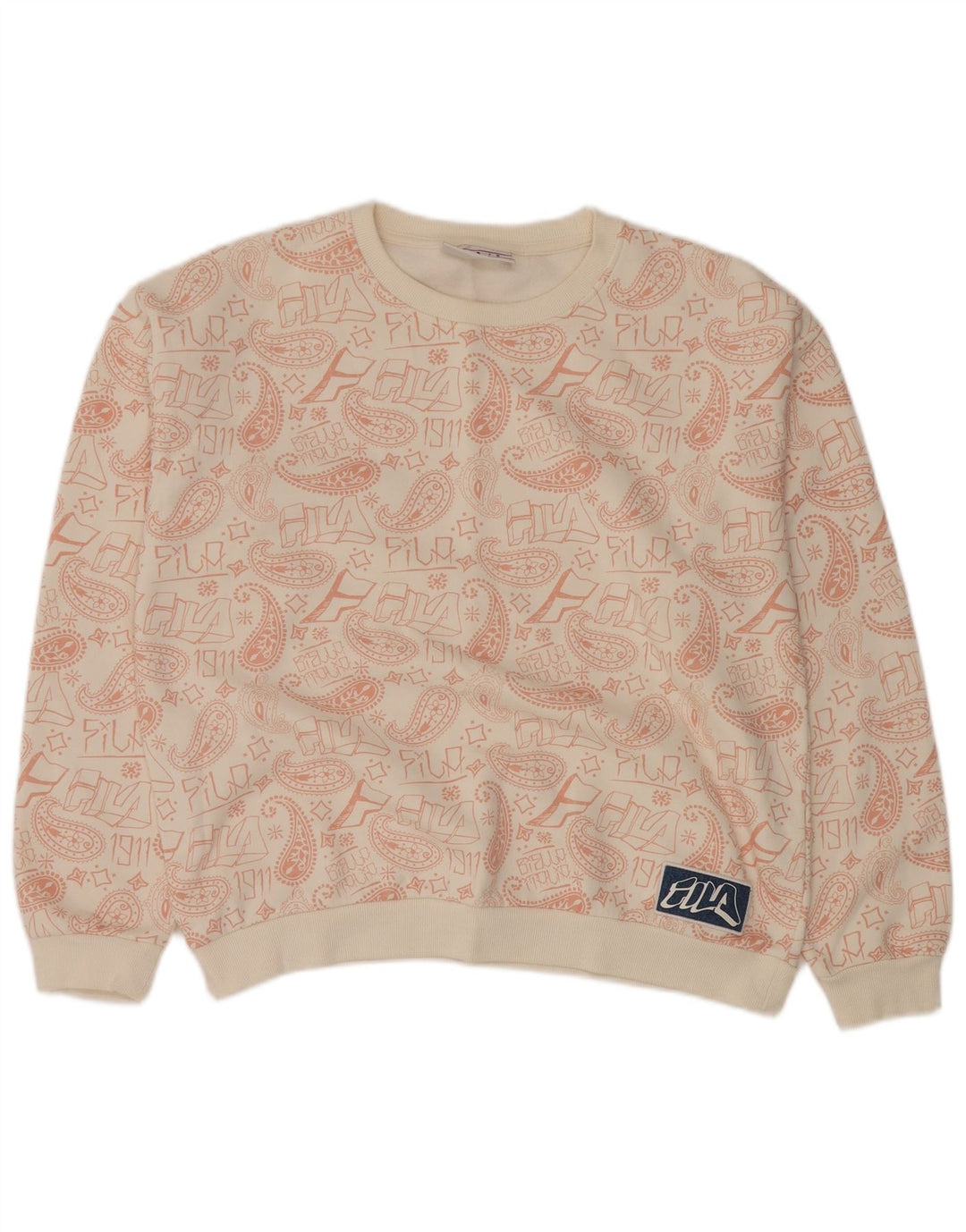Fila Chándal completo extragrande gráfico para mujer UK 40 Medium Off White Paisley