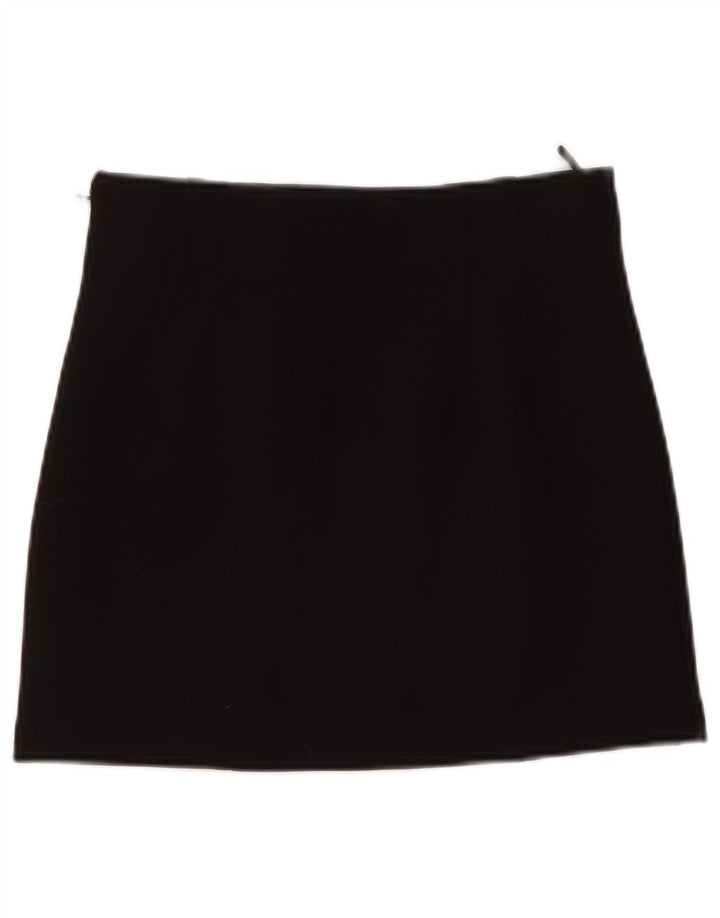 Zara Mujer Mini Falda Mediana W28 Poliéster Negro