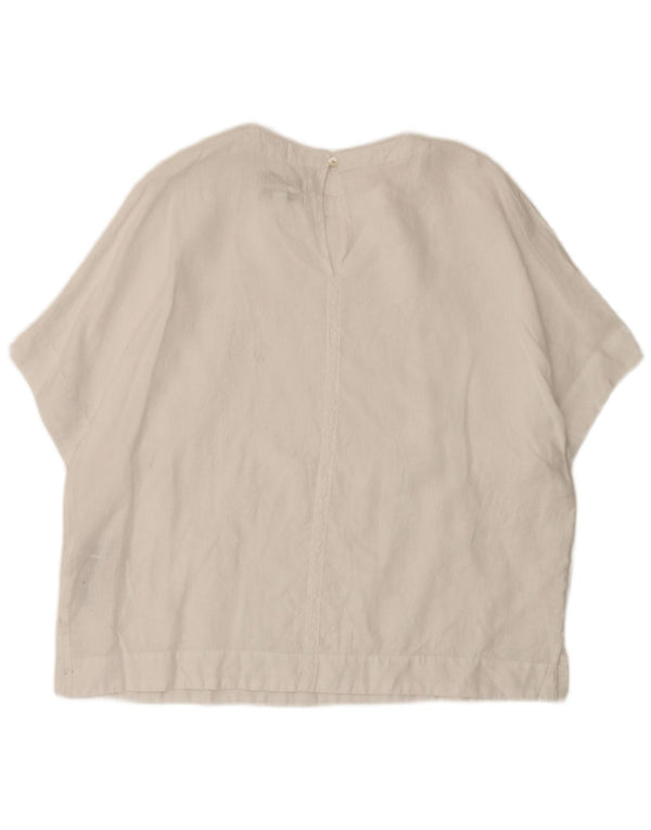 Marks & Spencer Blusa extragrande para mujer UK 44 Grande Lino blanco