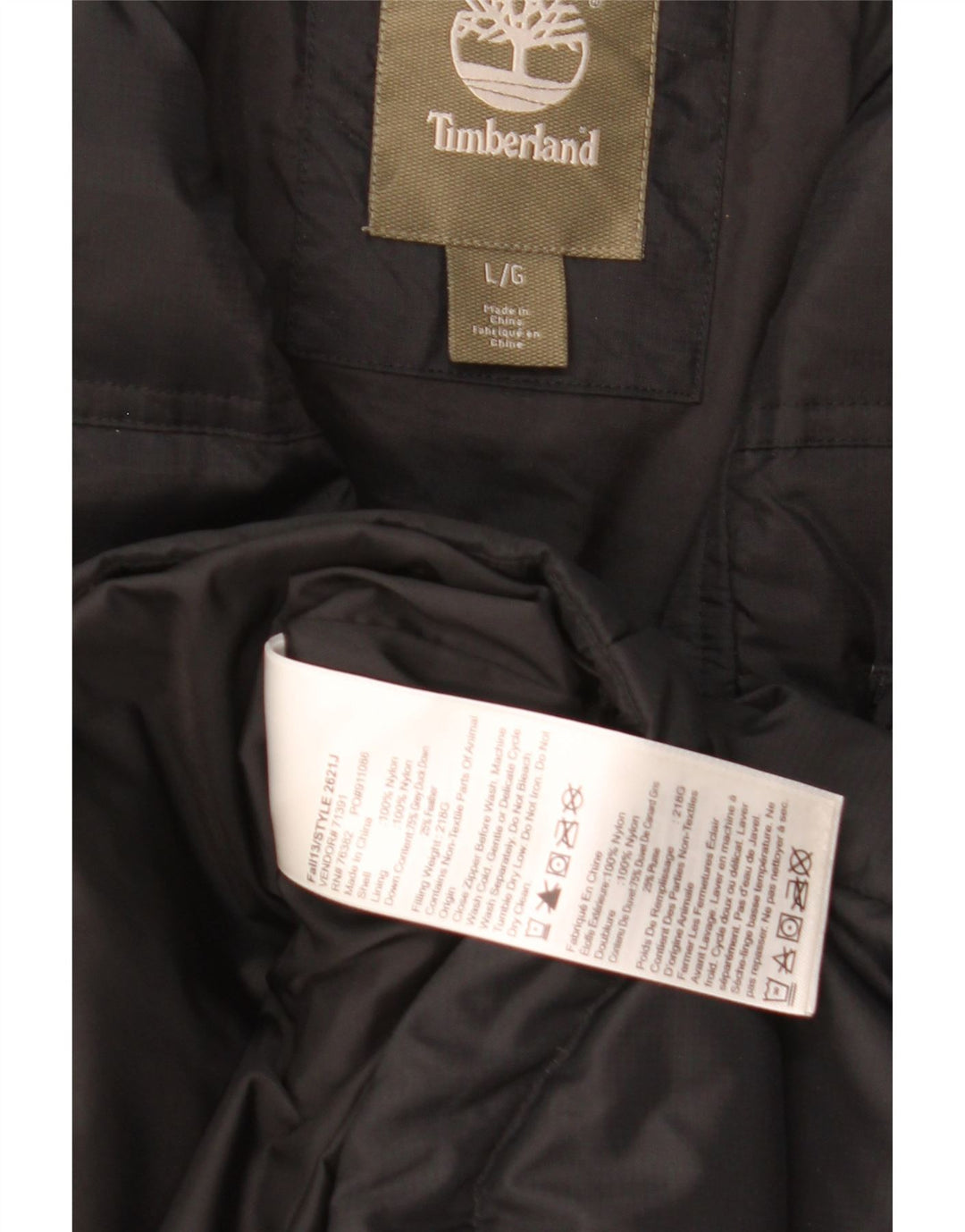 Timberland Chaqueta acolchada para hombre UK 40 Large Nylon negro