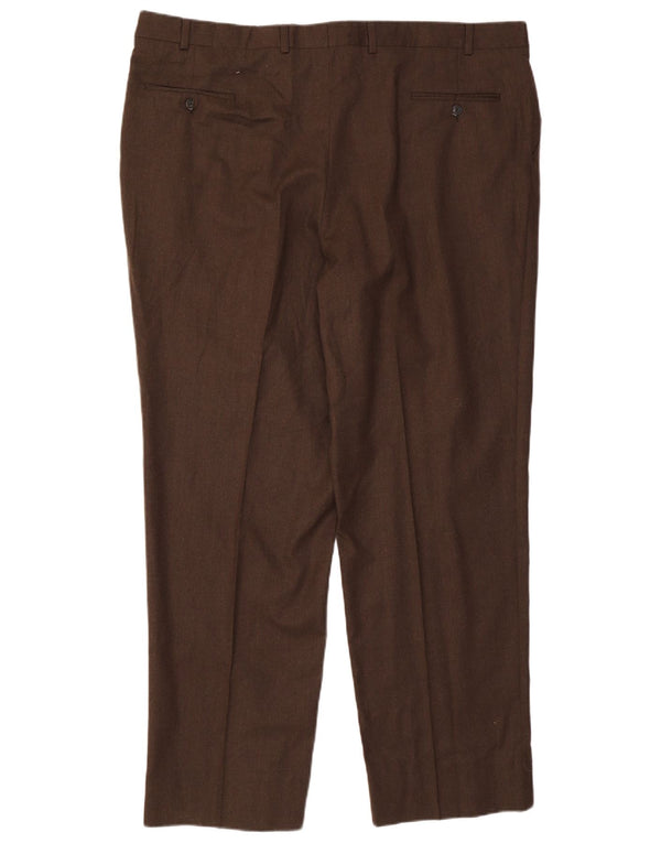 RALPH LAUREN Pantalón de traje con pinzas para hombre W46 L33 Lana marrón