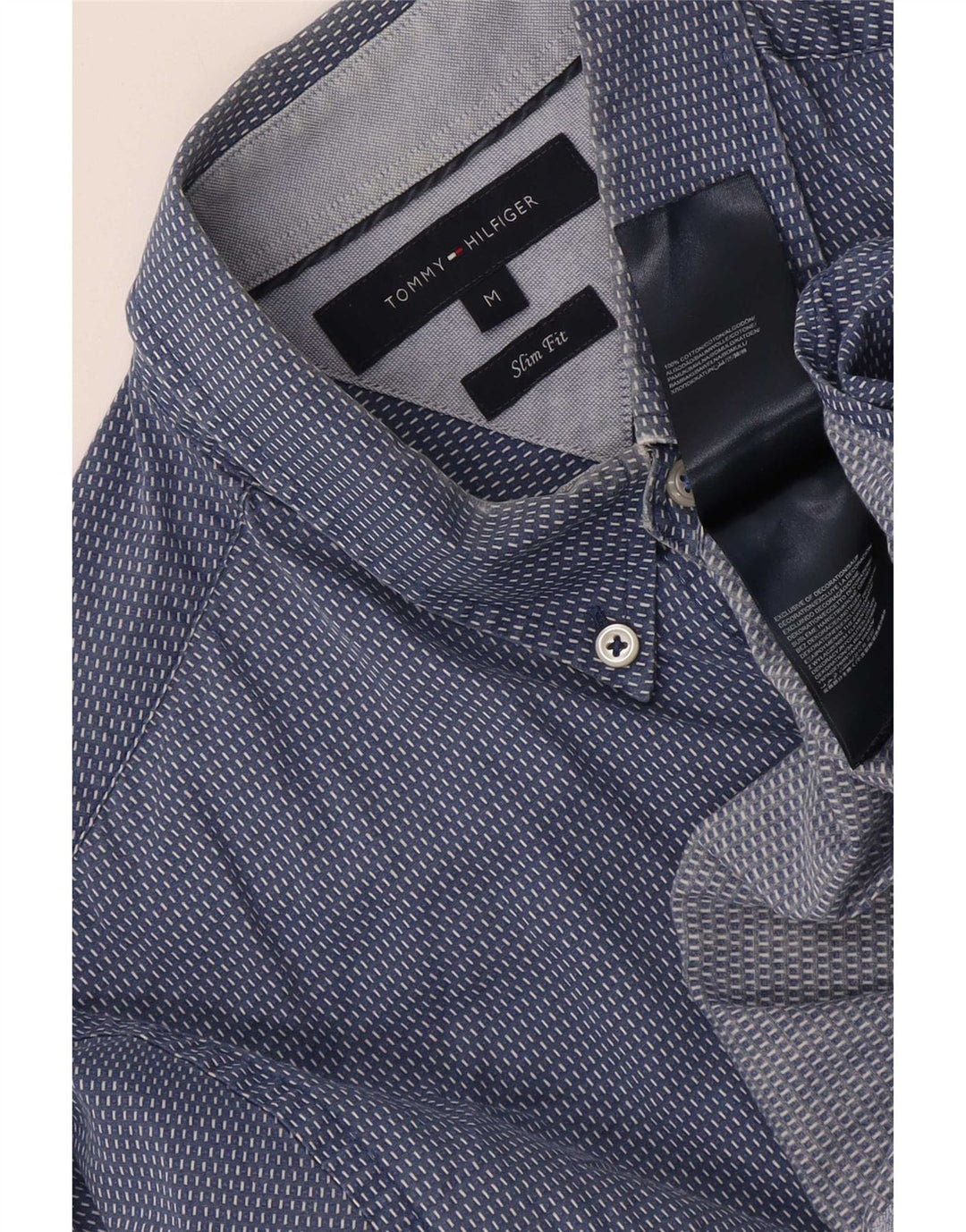 Tommy Hilfiger Camisa Slim Fit De Algodón Con Manchas Azul Medio