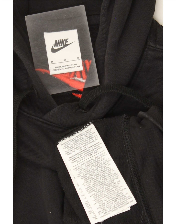 Nike Sudadera con capucha gráfica para hombre, jersey de algodón negro mediano