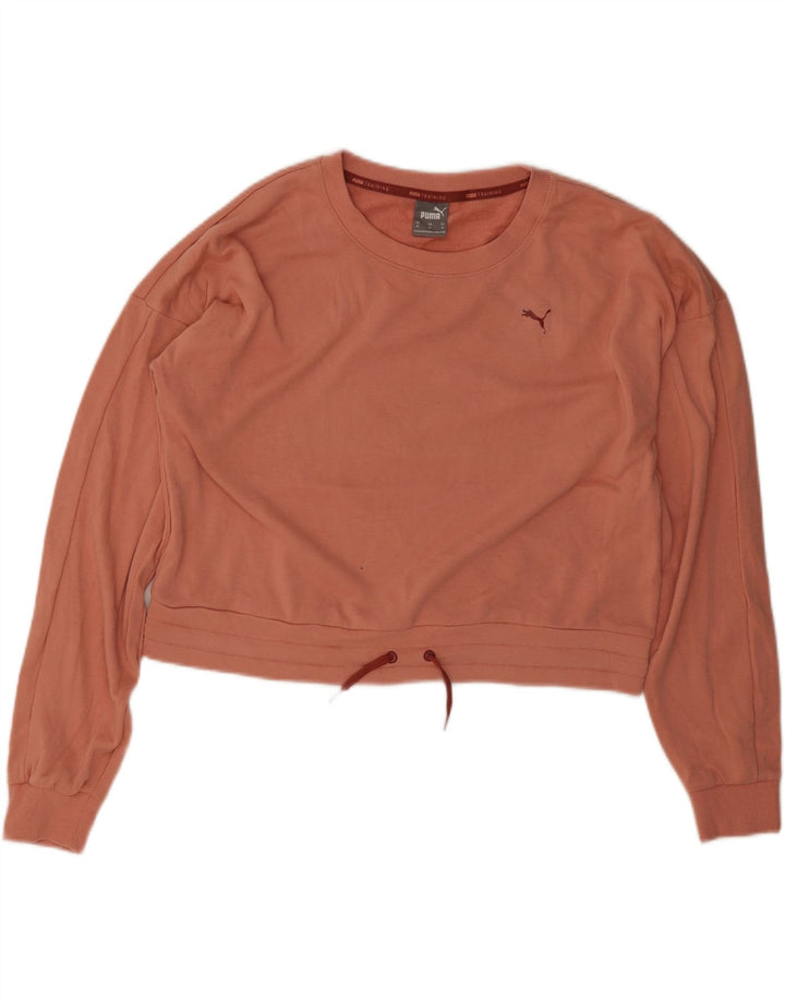 Puma Mujer Crop Oversize Sudadera Jumper UK 14 Medio Naranja Poliéster