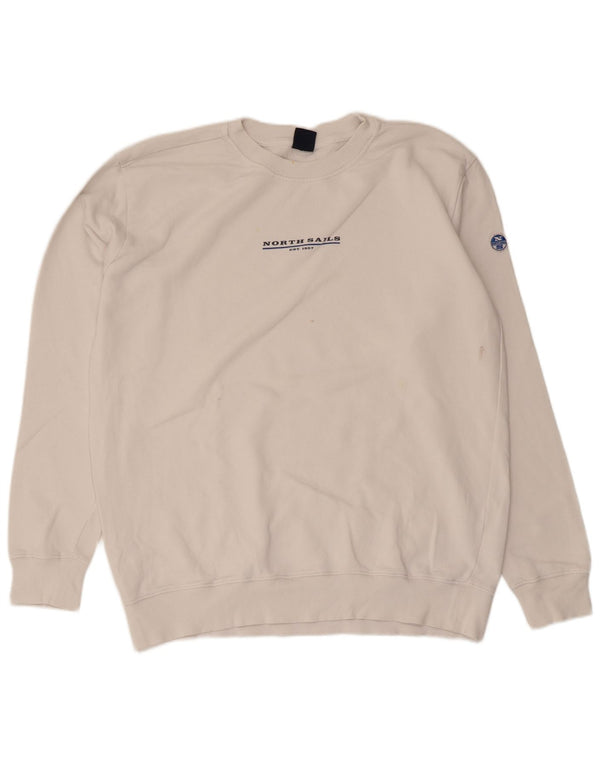 North Sails Hombre Sudadera Jumper Medium Blanco Algodón