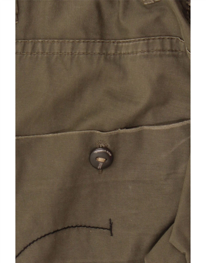 G-STAR Mujer 3301 Pantalones Cargo Rectos W33 L32 Algodón Caqui