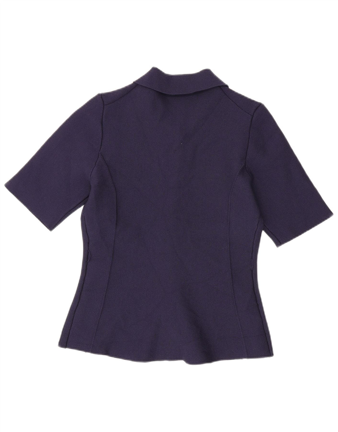 ZARA Blusa Camisa Manga Corta Mujer UK 40 Mediano Azul Marino Poliéster