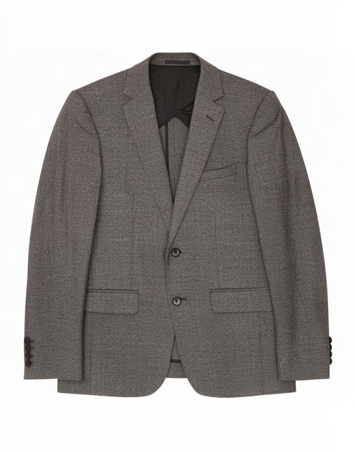 Chaqueta tipo blazer de 2 botones para hombre Reiss UK 38 Lana moteada gris medio