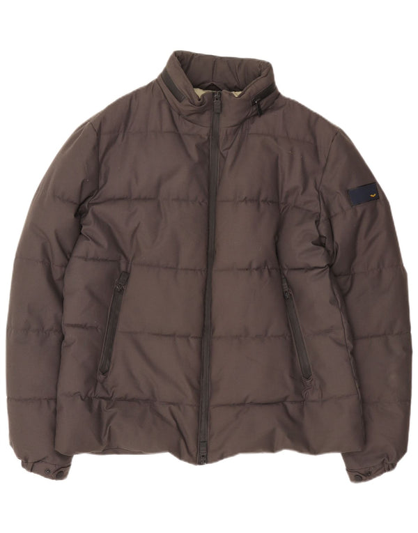 Armata Di Mare Chaqueta acolchada con capucha para hombre UK 40 Poliéster gris grande