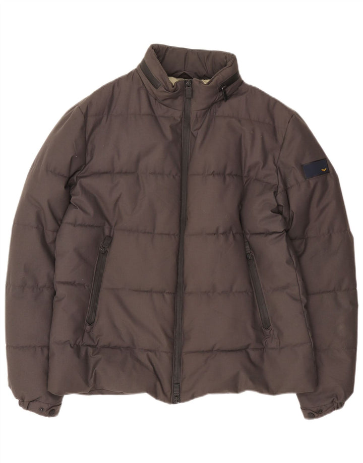 Armata Di Mare Chaqueta acolchada con capucha para hombre UK 40 Poliéster gris grande