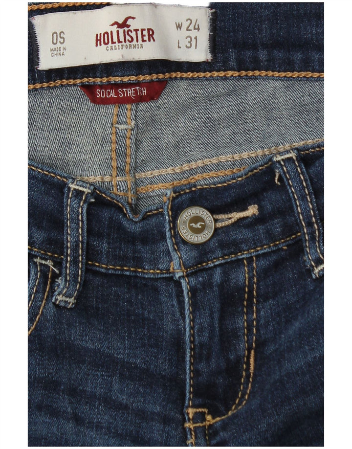 HOLLISTER Jeans ajustados elásticos Socal para mujer US 0 XS W24 L31 Algodón azul