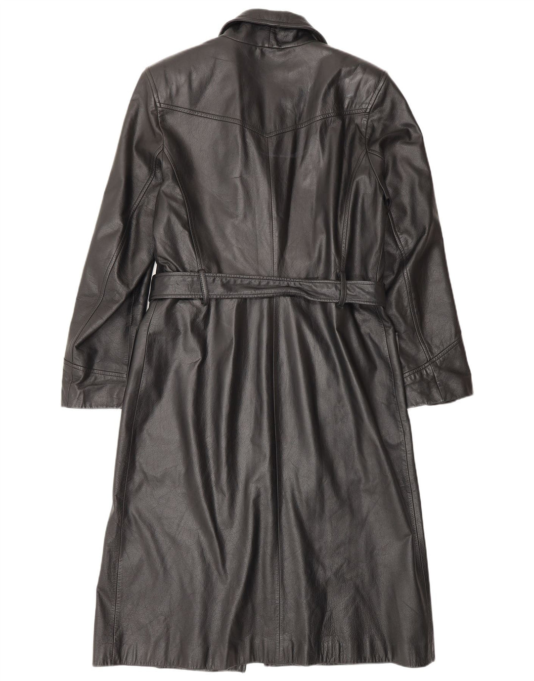 HENNES Abrigo de cuero para mujer EU 42 Cuero negro grande