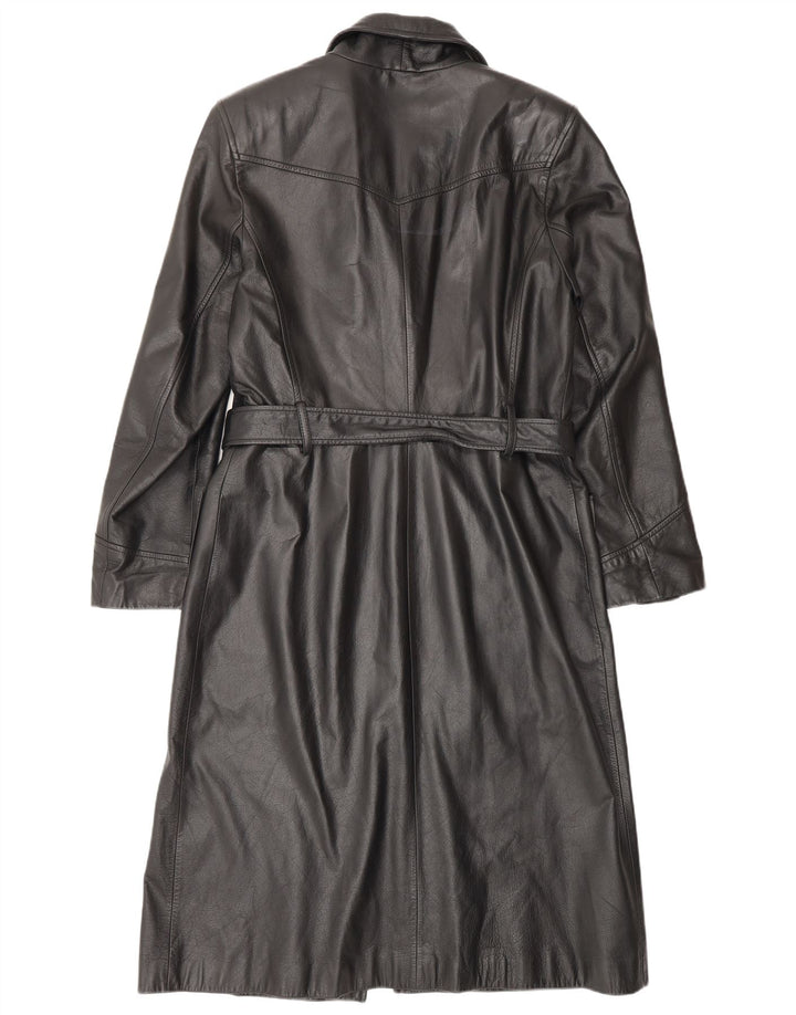 HENNES Abrigo de cuero para mujer EU 42 Cuero negro grande