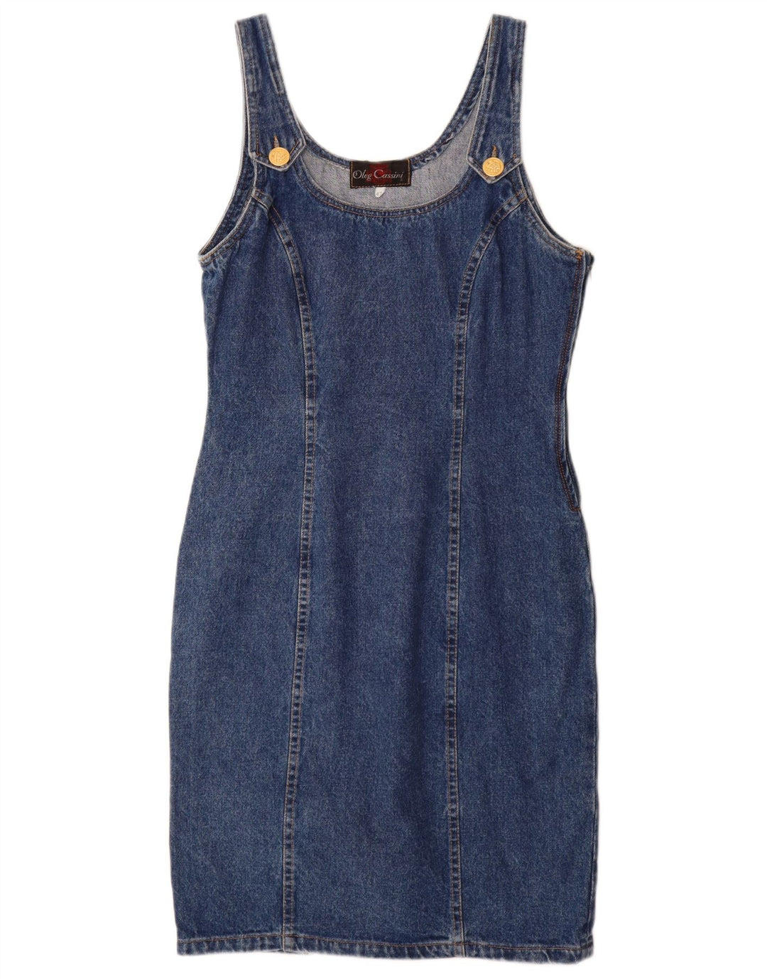 Oleg Cassini Vestido vaquero sin mangas para mujer IT 42 Azul medio