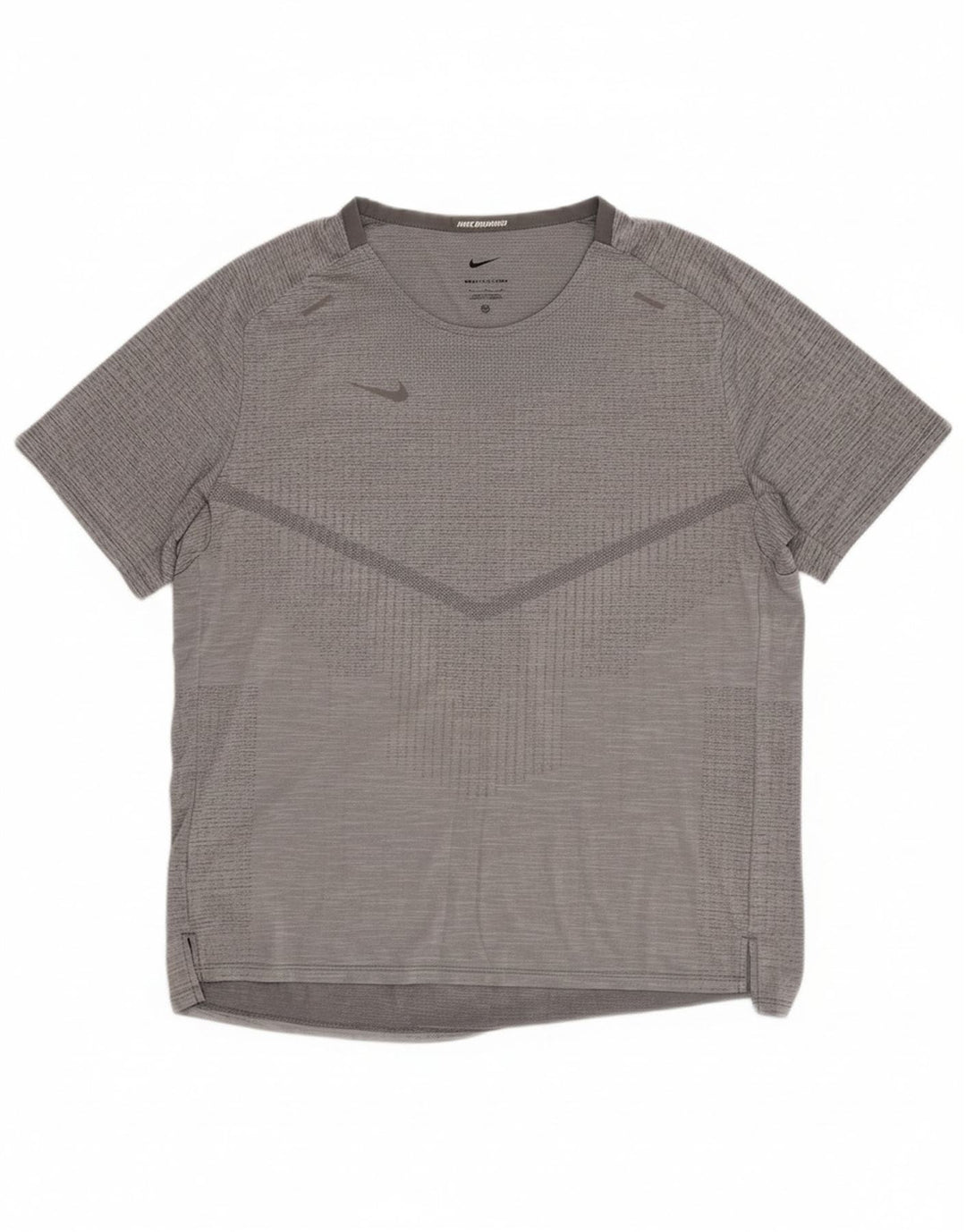 NIKE Mens Dri Fit T-Shirt Top Large Grey Polyester