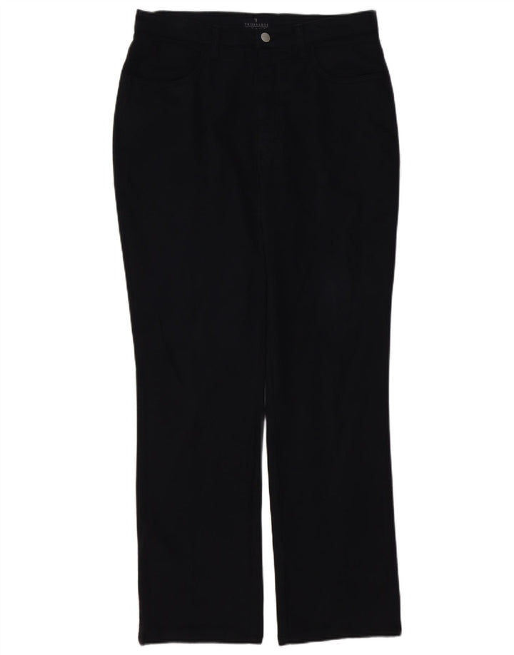 TRUSSARDI Pantalones casuales cónicos para mujer W34 L30 Algodón negro