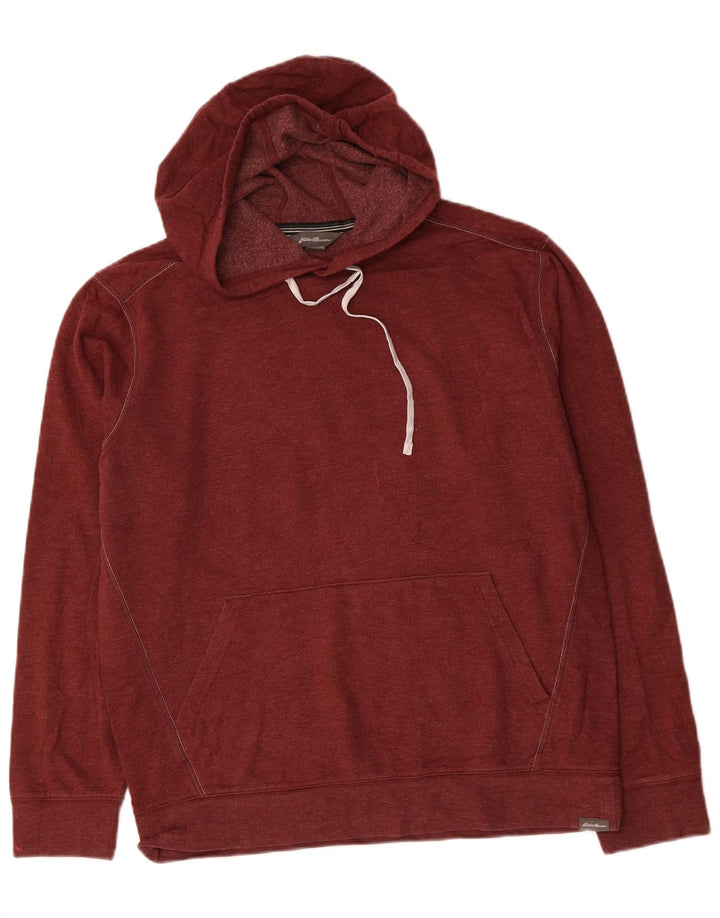 EDDIE BAUER Jersey con capucha para hombre de algodón burdeos medio