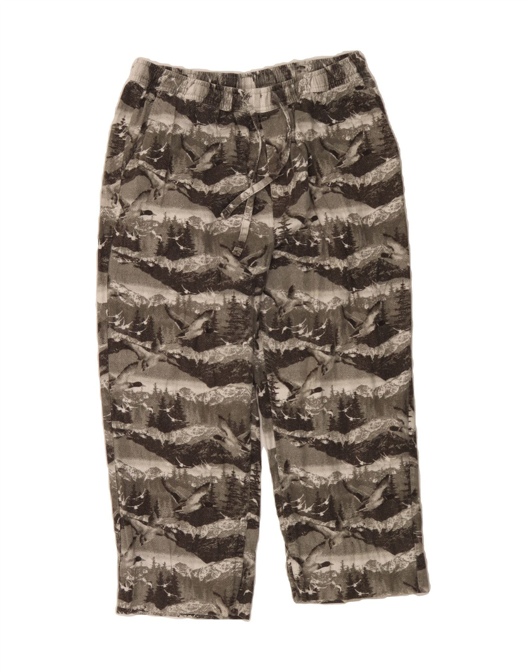 EDDIE BAUER Mens Graphic Crop Tracksuit Trousers Large  Grey Cotton Vintage Eddie Bauer and Second-Hand Eddie Bauer from Messina Hembry 