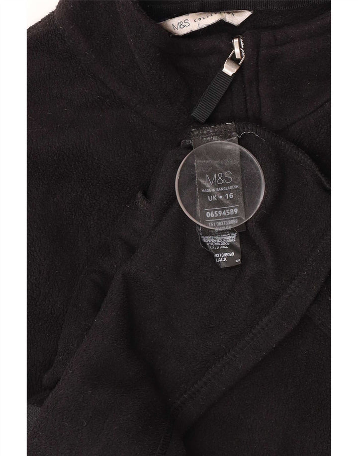 Marks & Spencer Chaqueta polar para mujer UK 46 Grande Poliéster negro