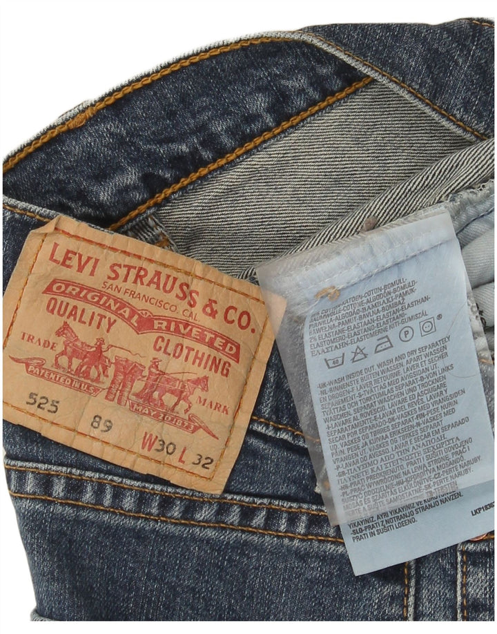 Levi's Mujer 525 Shorts Vaqueros W30 Algodón Azul Medio