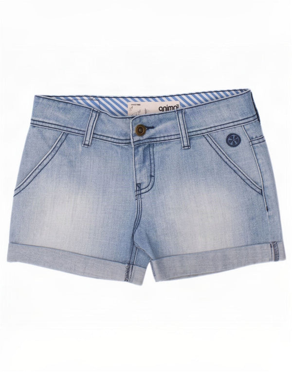 Animal Girls Denim Shorts 11-12 Years W30 Blue Cotton