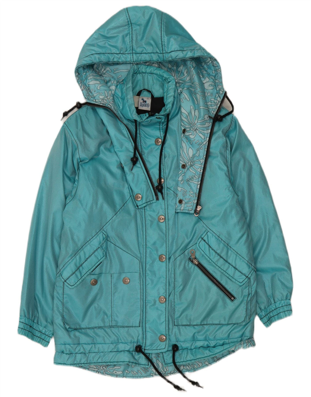 Rodeo Abrigo cortavientos extragrande con capucha para mujer IT 36 XS Azul