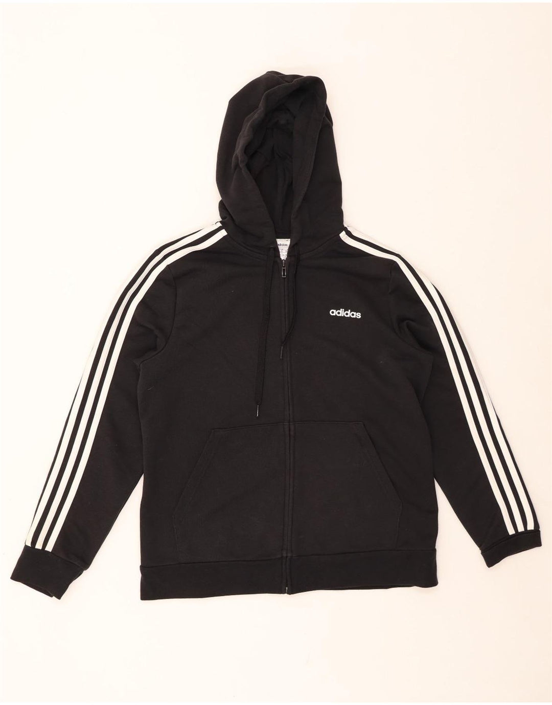 ADIDAS Sudadera con capucha y cremallera para mujer UK 20/22 XL Algodón negro