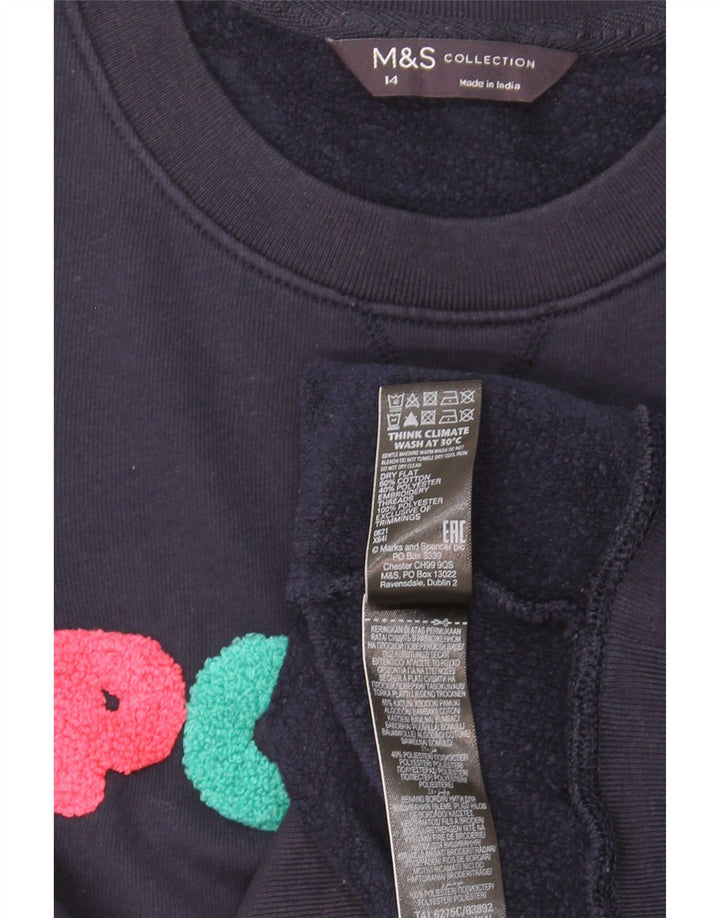 Marks & Spencer - Sudadera gráfica para mujer (talla 40), color azul marino