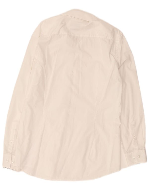 Hugo Boss Camisa Slim Fit para hombre Talla 42 16 1/2 Grande Algodón blanco