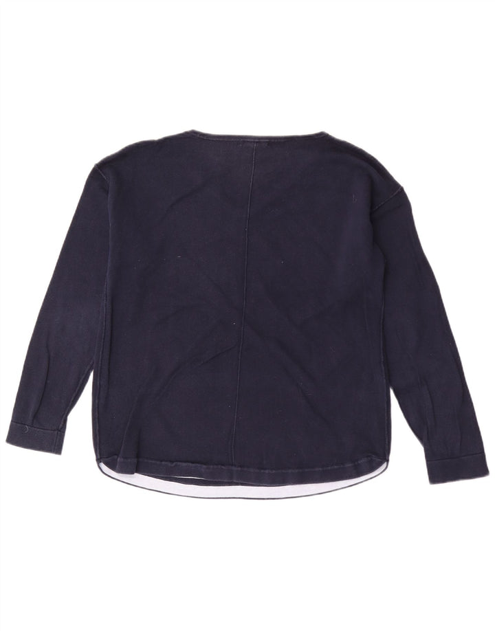 White Stuff Suéter con cuello en V para mujer UK 40 Algodón azul marino mediano