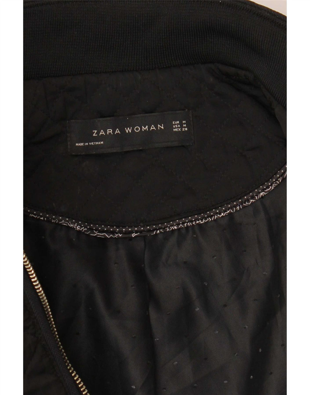 Zara Mujer Chaqueta Acolchada UK 40 Mediano Poliéster Negro